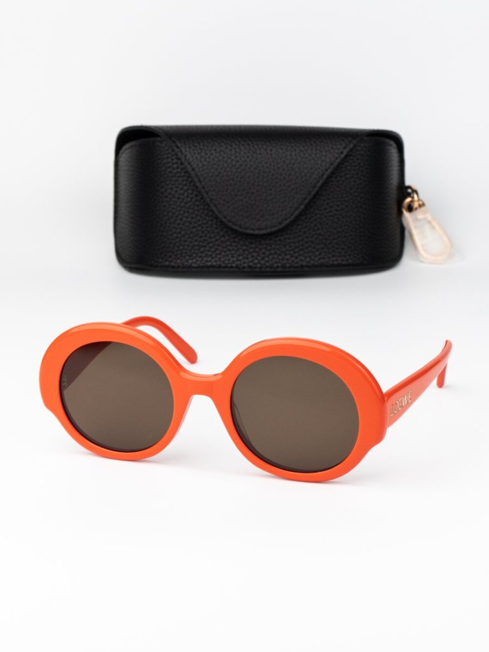 Loewe Women Sunglasses Orange Brown Round LW40135I 42E NEW AUTHENTIC